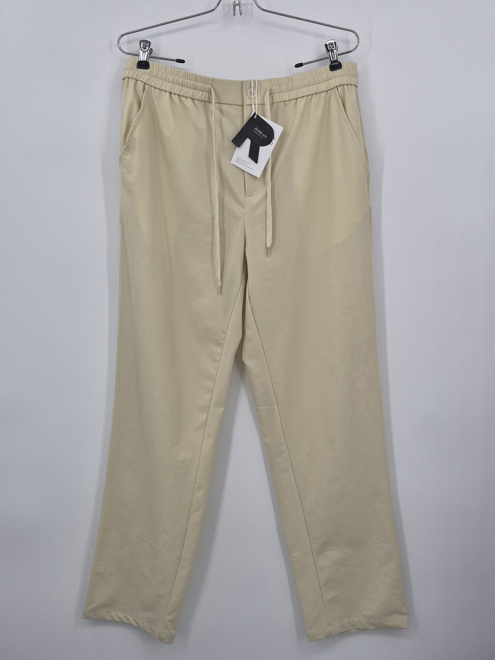Runcati Mens Casual Pants Linen Drawstring Elastic Waist Loose Fit Straight Leg